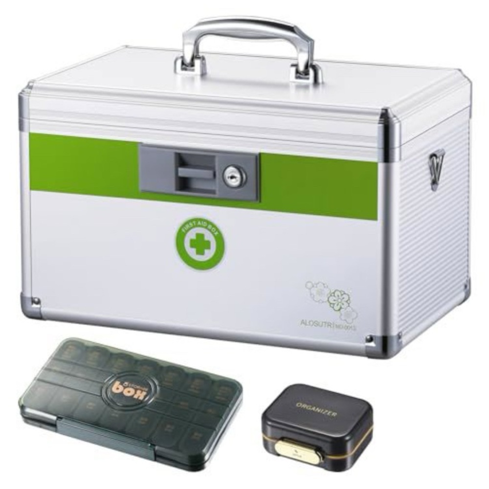 ALOSUTR Medication Lock Box with Key, Extra Large (15.9 x 9.3 x 8.9 inches) NWT